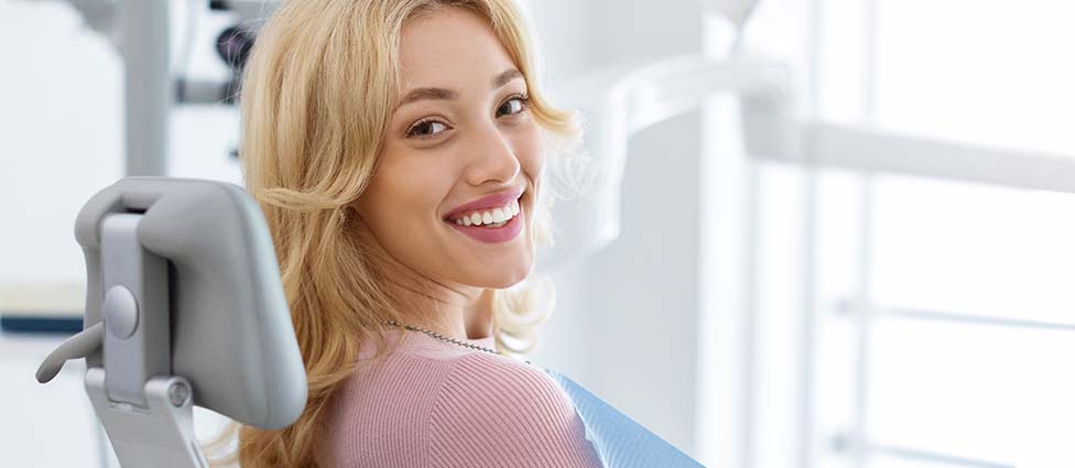 Woman in dental chair